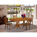 East West Furniture Napoleon 5 Piece Room Furniture Set Includes a Rectangle Wooden Table with Butterfly Leaf and 4 Linen Fabric Kitchen Dining Chairs, 40x78 Inch, NANA5-SBR-C