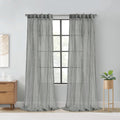 Richmark International Paloma Sheer Dual Header Curtain Panel 52 x 108 in Grey