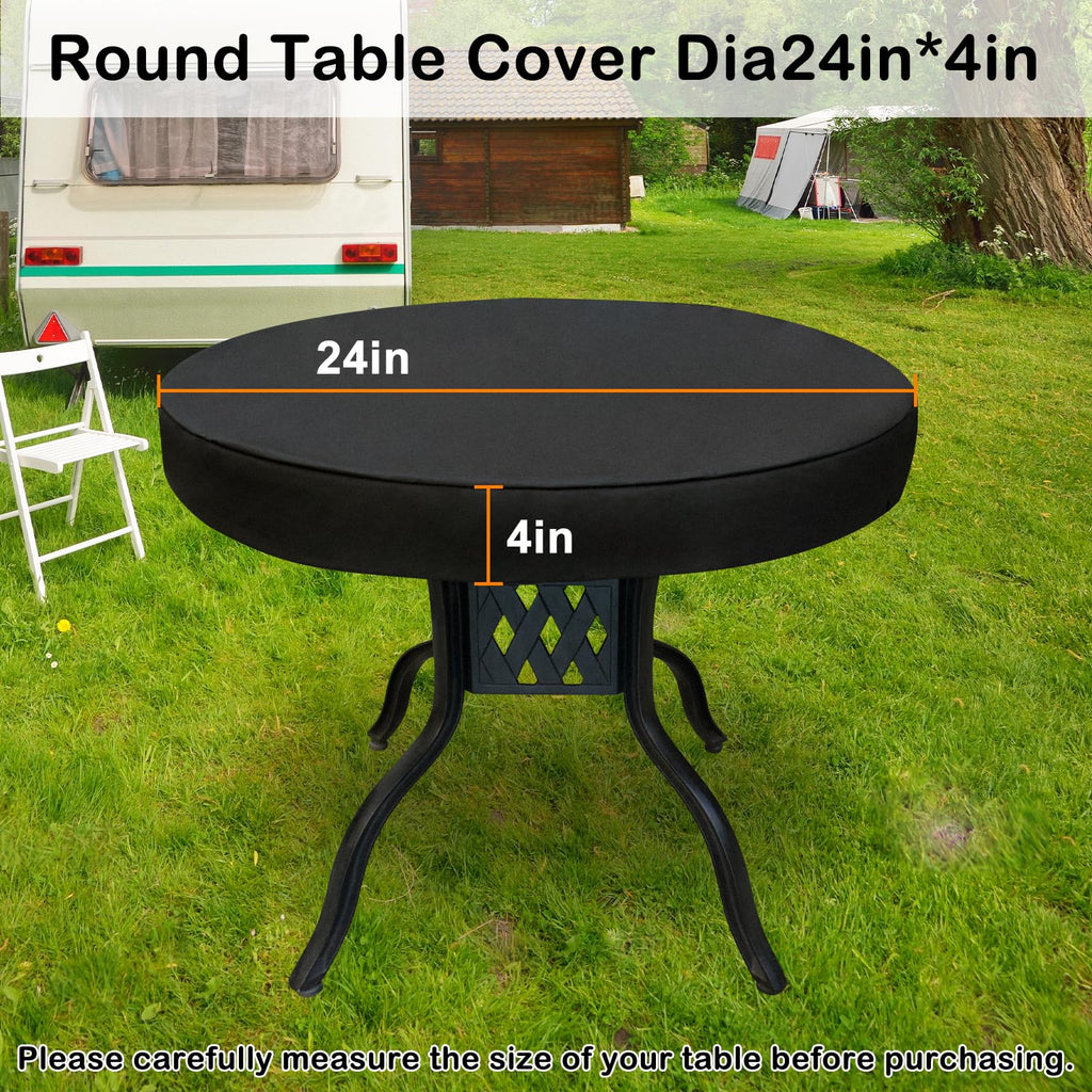 Sunico Outdoor Patio Table Cover Round, Waterproof Outdoor Patio Furniture Cover For Tables 24 Dia 4 H Inch