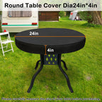 Sunico Outdoor Patio Table Cover Round, Waterproof Outdoor Patio Furniture Cover For Tables 24 Dia 4 H Inch