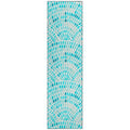Dalyn Rugs Seabreeze Sz7 Teal Washable 2'3"X7'6" Indoor Outdoor Runner Rug, Easy Clean, Machine Washable, Non Shedding, Bedroom, Living Room, Dining Room, Kitchen, Patio Rug