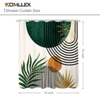 Komllex Mid Century Boho Shower Curtain For Bathroom Decor Abstract Modern Sun Minimalist Aesthetic Arch Curve Leaves Geometric