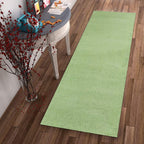 HomeRoots Polyester 2' x 7' Spearmint Green Plain Runner Rug