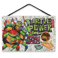 Teenage Mutant Ninja Turtles Turtle Power Hanging Wood Wall Decor - Fun TMNT Sign for Kids Bedroom, Man Cave or Movie Room