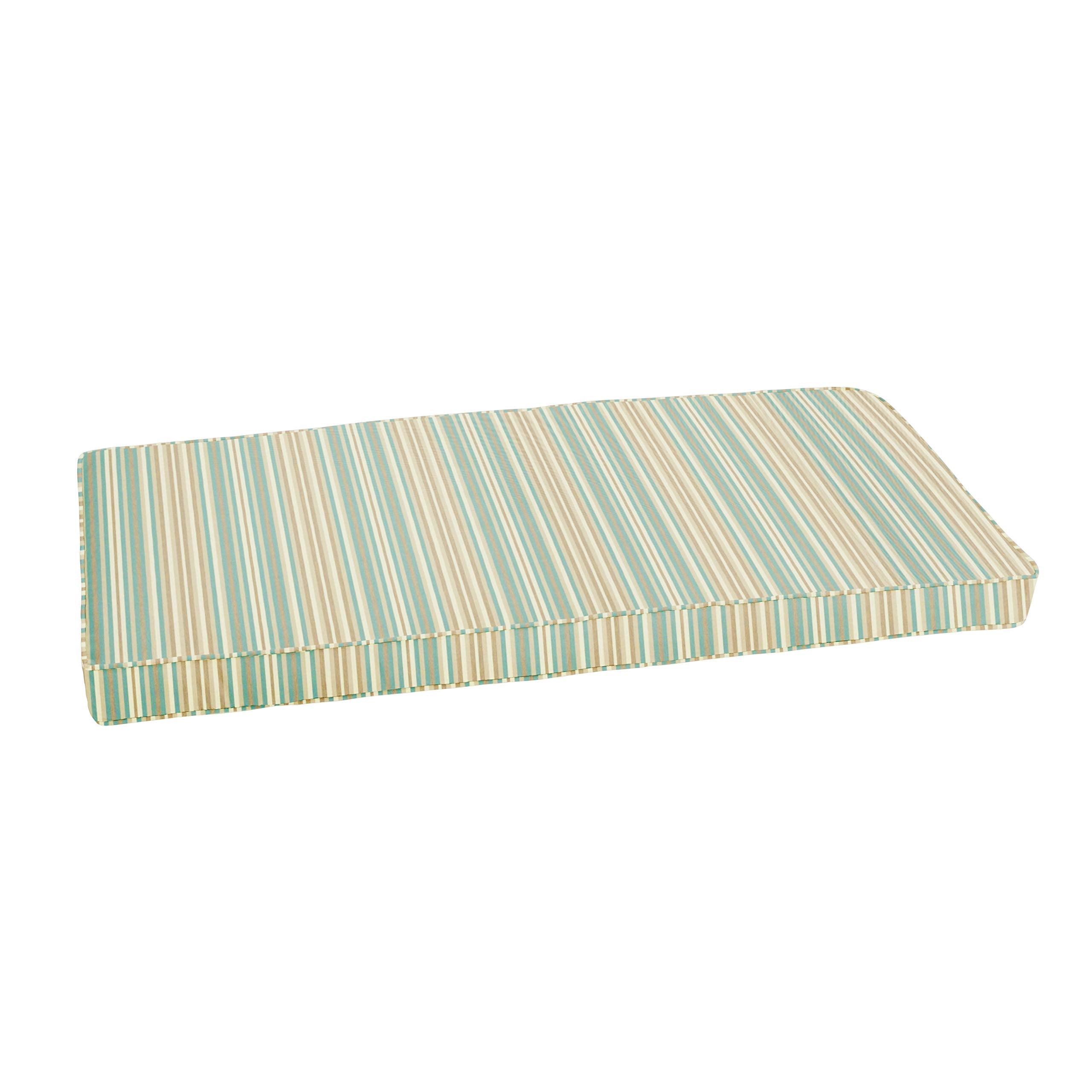 Sorra Home Indoor Or Outdoor Sunbrella Bench Cushion With Corded Edges And Tie Backs, 1 Count (Pack Of 1), Gavin Mist 5 Sq Ft