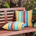 Outdoor Waterproof Throw Pillow Covers 20X20 Inches Decorative Lines Striped Pillow Covers Blue Square Cushion Cases For Patio F
