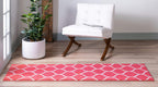 Unique Loom Trellis Frieze Collection Area Rug - Rounded (2' X 8' 8'' Runner, Pink/ Ivory)