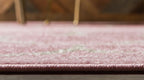 Unique Loom Trellis Frieze Collection Area Rug - Rounded (4' 1'' X 6' 1'', Light Pink/ Ivory)
