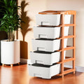 Kuber Industries MultiPurpose 5Layer Plastic Drawer Storage Organiser | Durable & Modular Kitchen & Toy Organizer For Kids Roo
