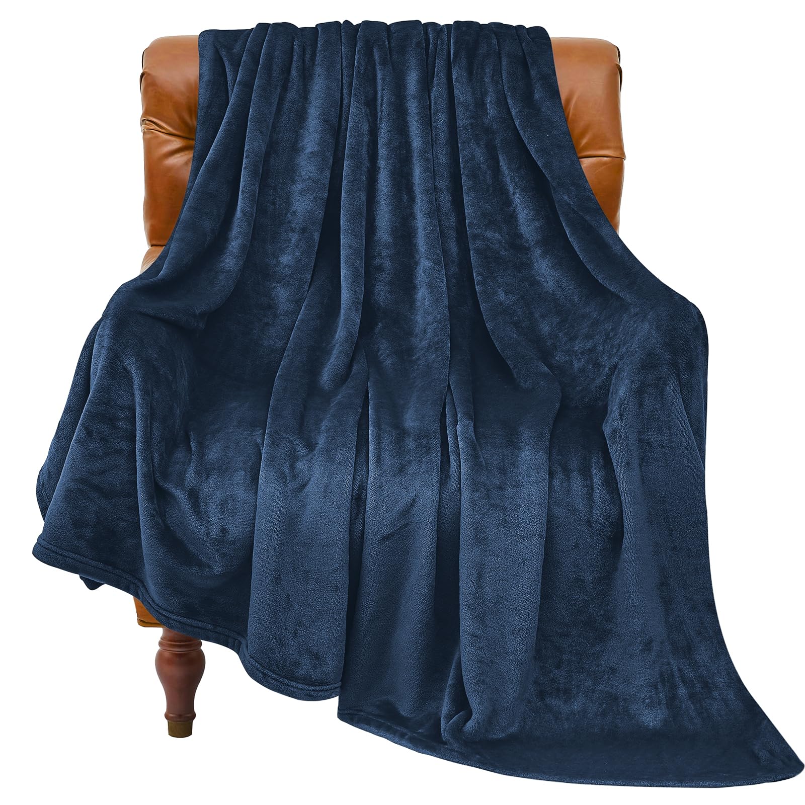 Bedelite Fleece Blanket Navy Blue Throw Blanket For Couch & Bed, Luxury Plush Cozy Fuzzy Blanket 50' X 70', Super Soft Warm Li