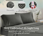 California Design Den - Finest Twin Size Bed Sheets,Soft 100% Cotton Cooling Sheets Deep Pockets, 500 Thread Count, 3-Pc Set, Best Bedsheet Set Twin Sheets Set, Twin Bed Sheets (Dark Gray)