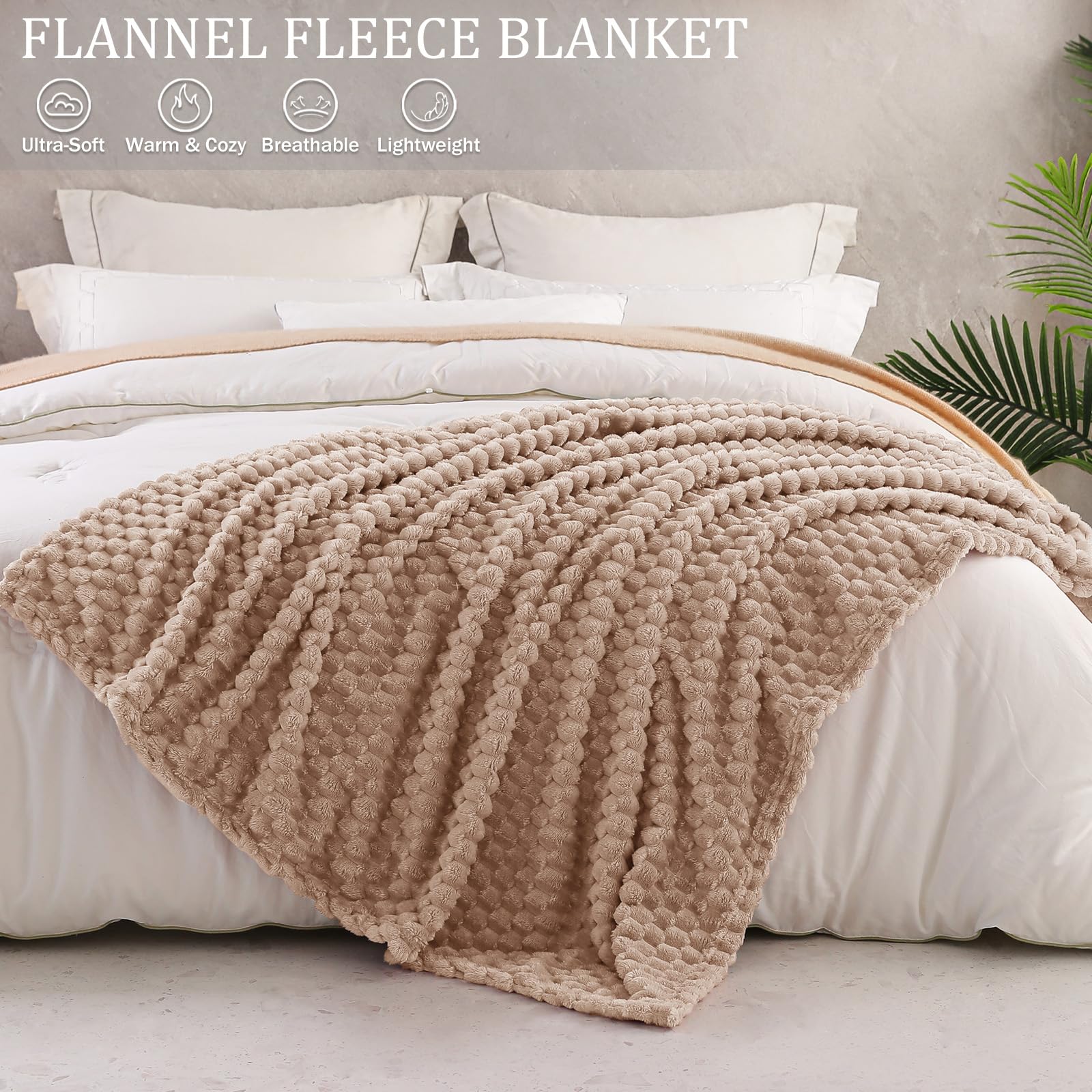 Exclusivo Mezcla Extra Large Soft Fleece Throw Blanket, 50X70 Inches 3D Clouds Stylish Jacquard Throw Blanket For Couch, Cozy So