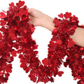 Valentines Day Red Garland Decorations,50Ft Glitter Tinsel Heart Garlands Decor for Tree Mantle Bedroom Office Classroom Party I
