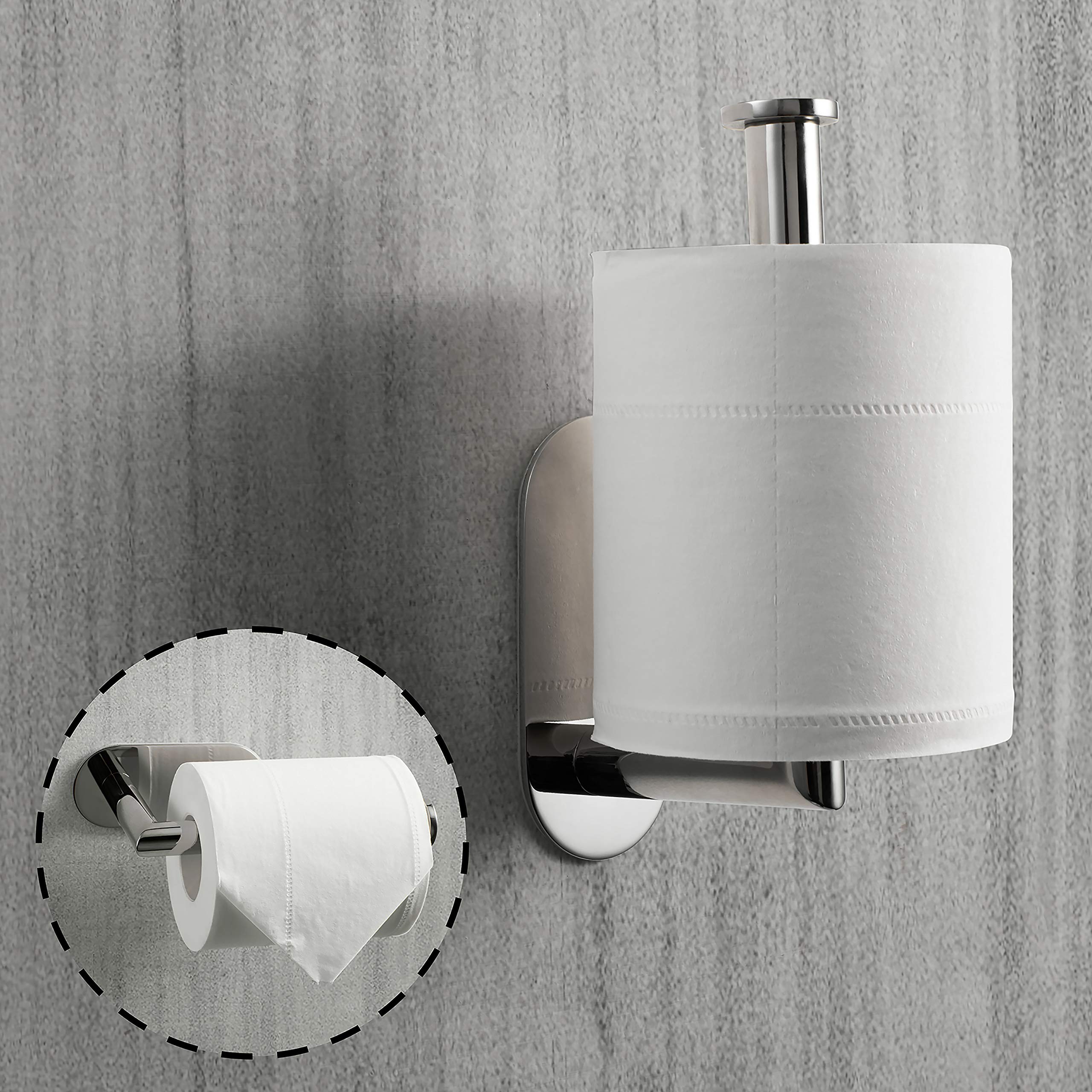 Hitslam Chrome Toilet Paper Holder Self Adhesive, Stainless Steel Toilet Paper Roll Holder For Bathroom