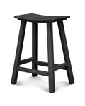POLYWOOD Outdoor Bar Stools - All-Weather 24 Inch Counter Height Outdoor Patio Bar Stools - Heavy Duty HDPE - Classic Curved Chairs for Pool, Deck, Garden & Backyard Seating - Black-Like New Condition