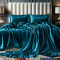 Decolure Satin Sheets Queen Size Set 4 Pcs - Silky & Luxuriously Soft Satin Bed Sheets W/ 15Inch Deep Pocket - Similar To Silk S