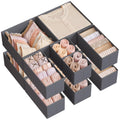 SONGMICS Drawer Organizer, Dresser Drawer Organizers, Set of 12, Foldable Fabric Storage Bins for Socks, Underwear, Bras, Ties, 
