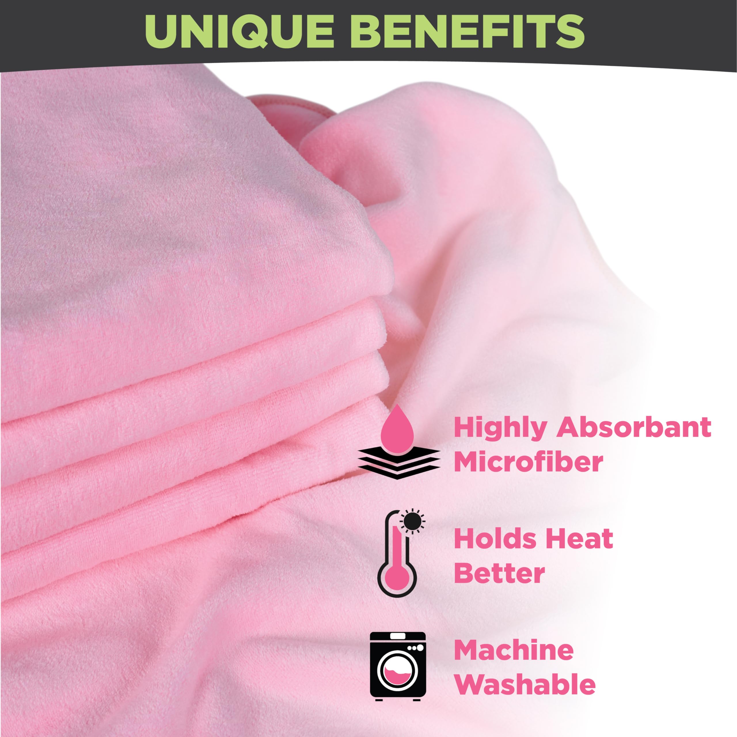 Facial Towels Professional Split Design Microfiber For Spa Steam Esthetician Supplies Salon And Barber Tools (Soft Pink)