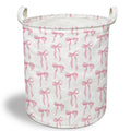EGBTL Pink Coquette Bow Laundry Basket, Girly Collapsible Laundry Hamper with Handles, Preppy Girly Aesthetic Clothes Toy Storag