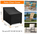 Wleafj Outdoor Chair Covers Waterproof, Black Lawn Patio Furniture Covers, Heavy Duty Patio Lounge Deep Seat Cover, 2 Pack - 29' W X 30' D X 36' H