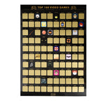 Enno Vatti Top 100 Video Games Bucket List Scratch Poster - Modern Design Scratch Off Cards - Fresh Illustrations of 100 Bucket 