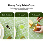 Romanstile Rectangle Plastic Tablecloth, 100% Waterproof Oil-Proof Checkered Pvc Table Cloths, Heavy Duty Vinyl Table Covers For Dining, Camping, Picnic, Outdoor - 54 X 78 Inch, Green