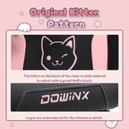 Dowinx Gaming Chair Cute With Cat Ears And Massage Lumbar Support, Ergonomic Computer Chair For Girl With Footrest And Headrest, Comfortable Reclining Game Chair 290Lbs For Adult, Teen, Black