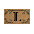 Evergreen Monogram Coir Doormat | Letter L | Front Door Mat For Outdoor Indoor Entrance | 28X16 Inches | Non-Slip Backing Doorwa