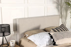 Coaster Home Furnishings Kosmo Transitional 46-inch Fabric Upholstered Panel Headboard for Bedroom King Size Sand 315993K