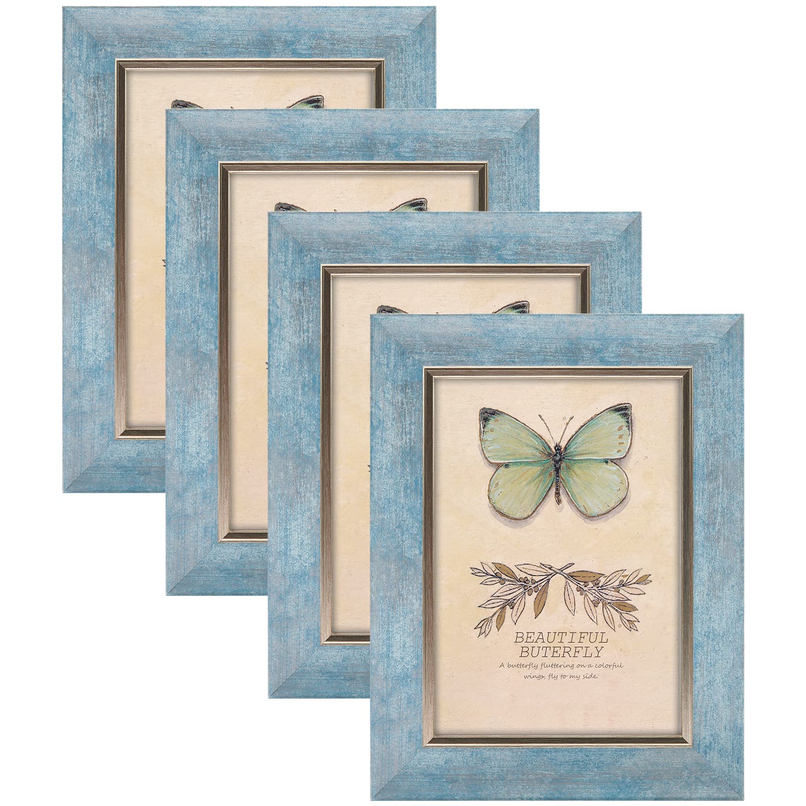 XUANLUO Picture Frames Set Rustic Retro Photo Frame with Tempered Glass Wall Mount and Tabletop Display Family Friends Wedding G