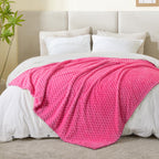 Bedelite Fleece Throw Blanket For Couch & Bed - 3D Jacquard Decorative Hot Pink Blanket, Super Soft And Cozy Warm Fuzzy Blanket