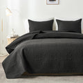 Akkialla Queen Quilt Bedding Set,Black Ultrasonic Full/Queen Quilt Set,Lightweight Soft Bedspread Coverlet,Modern Style Coin Pat