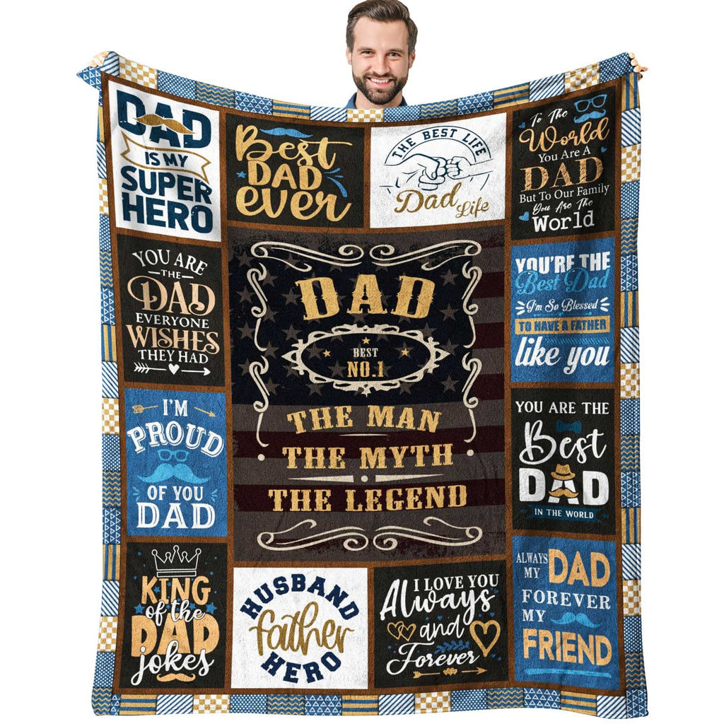 Siklty Dad Gifts Throw Blanket 60' X 50', Birthday Gifts For Dad From Daughter Son, Best Dad Ever Gifts, Presents For Dad From