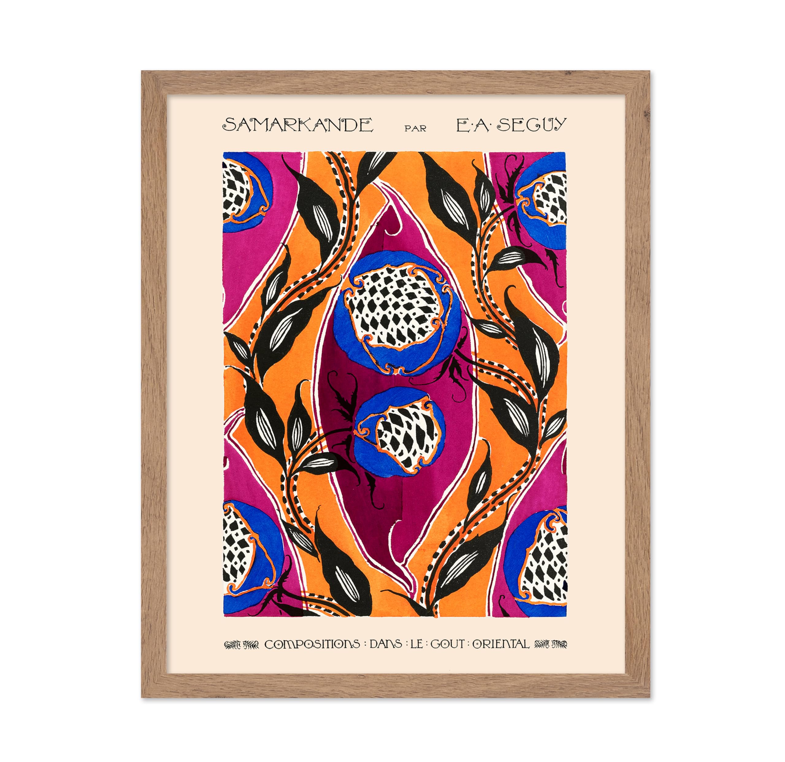 Poster Master Vintage Poster - Retro Deco Print - Gift for Artist, Friend - Samarkand, Oriental Style, Flower, Composition - Wal