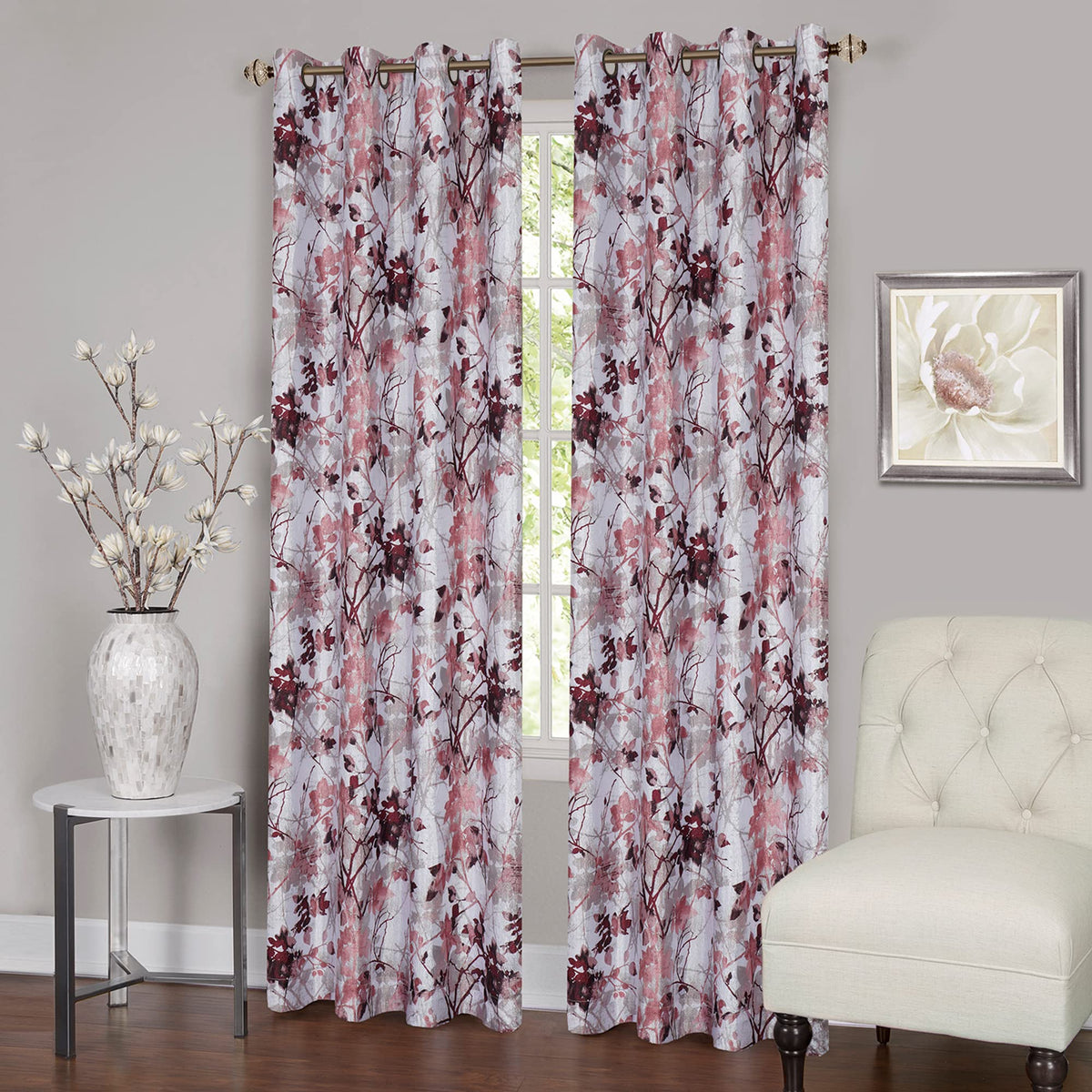 Achim Lined Blackout Grommet Window Curtain Panels  50 Inch Width, 84 Inch Length  Tranquil (Blush)  Blackout Soft Polyester