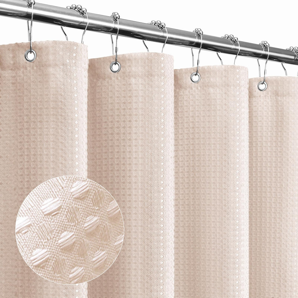 Gibelle Small Stall Shower Curtain 36 x 72, Narrow Half Waffle Weave Textured Fabric Shower Curtain for Bathroom, Water Repellen
