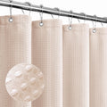 Gibelle Blush Pink Shower Curtain, Waffle Weave Textured Fabric Shower Curtain for Bathroom - Soft Cloth & Hotel Spa Luxury, Wat