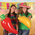 Beistle 2 Piece 30'' Plastic Large Inflatable Chili Pepper Decorations, Blow Up Accessories For Cinco De Mayo Mexican Theme Fies