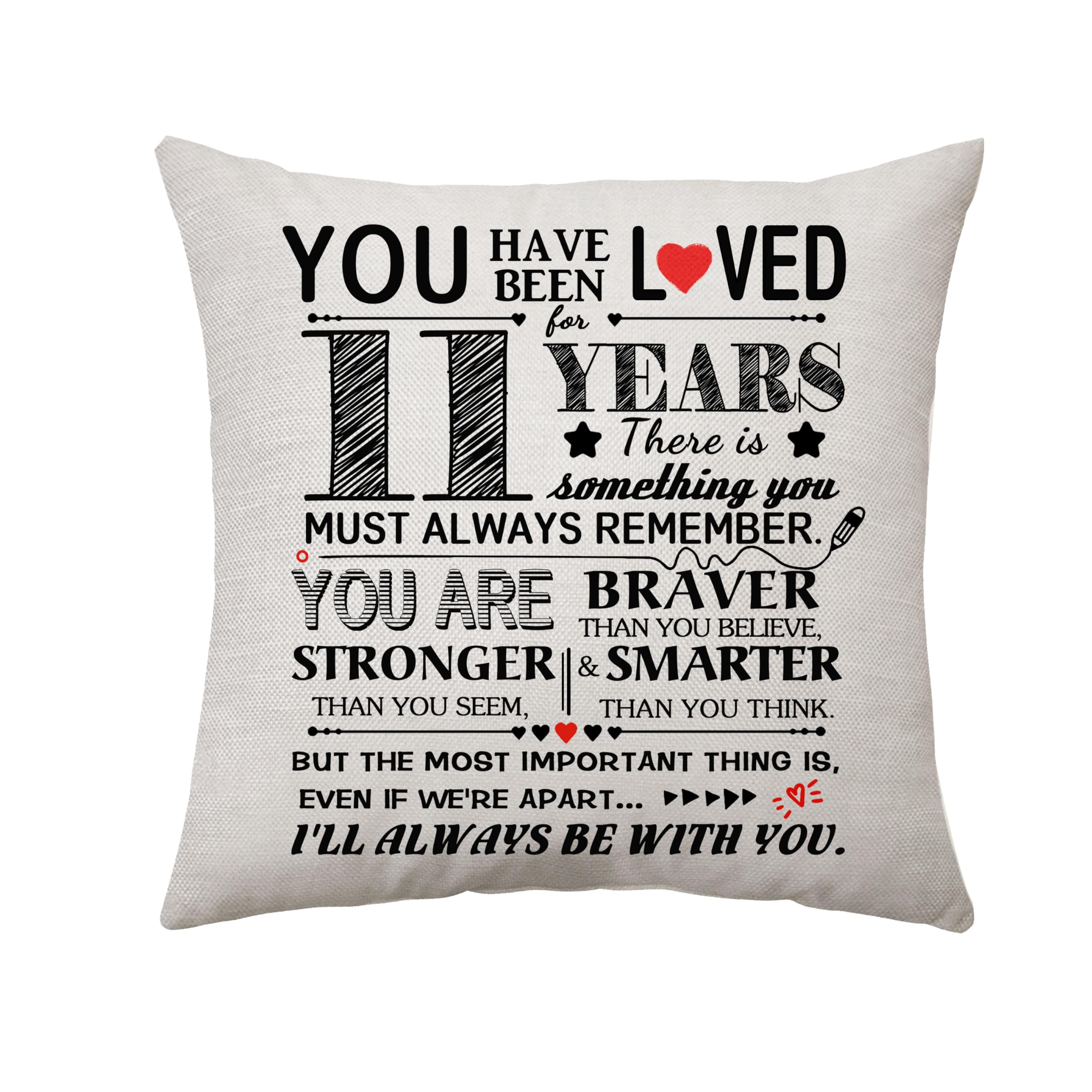 11Th Birthday Gift Inspirational Reminder Gifts For 11Th Birthday Decoration Pillowcase Throw Pillow Cover Gifts For 11 Years Gi