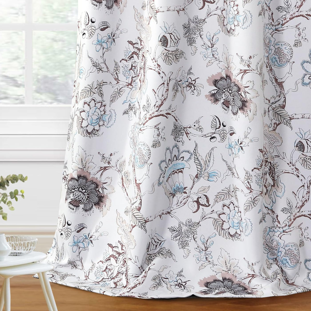H.Versailtex Blackout Curtains 84 Inch Length 2 Panels Set Floral Print Curtain Drapes For Living Room Thermal Insulated Grommet