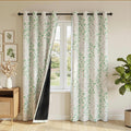 MEETSKY 95% Blackout Curtains 84 Inches Long for Bedroom Green and Grey