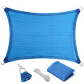 Eden'S Decor 5' X 11' Blue Sun Shade Sail Outdoor Canopy Rectangular Awning Fabric Cloth Screen For Patio Garden Backyard Pergol