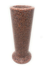 OPTIMUM Slim Memorial Cemetery Flower Vase - Plastic (North American Pink Granite) with Metal Ground Spike, Grave Marker, Decora