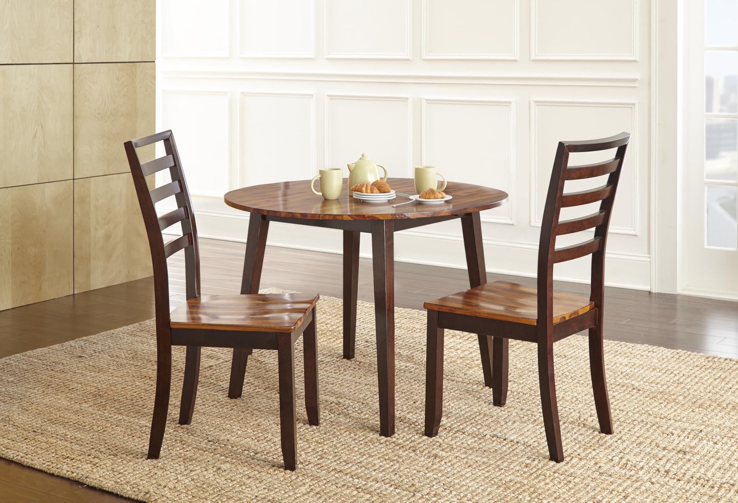 Steve Silver Company Abaco Side Solid Acacia And Hardwood, Ergonomic Ladder Back, Scooped Seat For Comfort And Durability, Set Of 2 Chair, 19' L X 22' W X 40' H, Brown