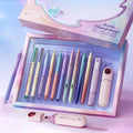 WRITECH Gel Ink Pens Journaling: Aurora Wonderland Pen Set, Gradient Barrels Black Ink Pens Pastel Highlighters Brush Markers, N