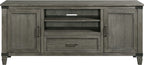 Intercon Foundry Media Console with 2 Shelves, 2 Cabinets, and Shelf, Brushed Pewter, 70" Width TV Stands