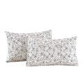 Ecocott 2 Pack Pillowcase King Size With White & Black Floral Pillow Cases Set, 100% Cotton King Pillow Covers Envelope Closure
