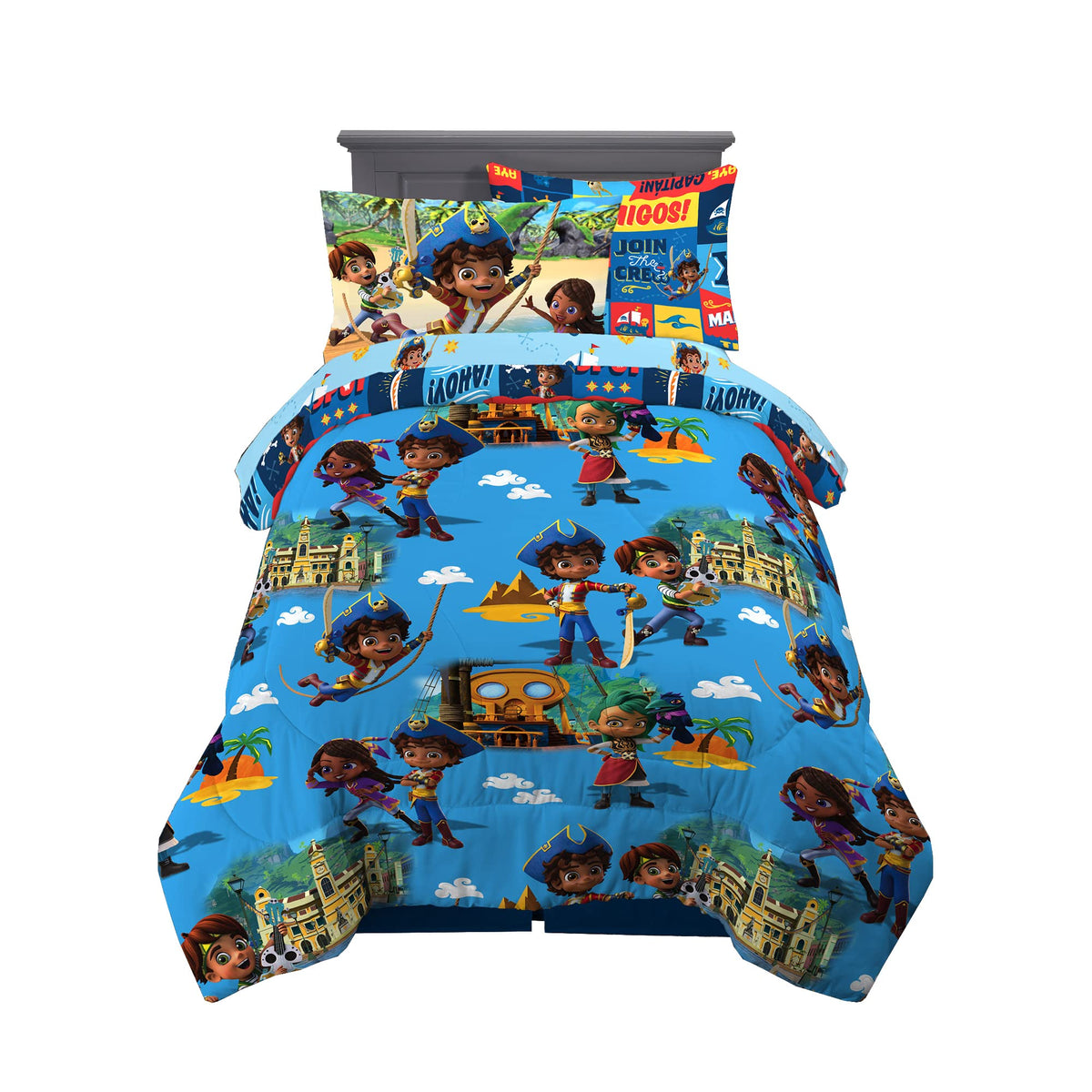 Franco Kids Bedding Super Soft Comforter And Sheet Set With Sham, 5 Piece Twin Size, Santiago Of The Seas