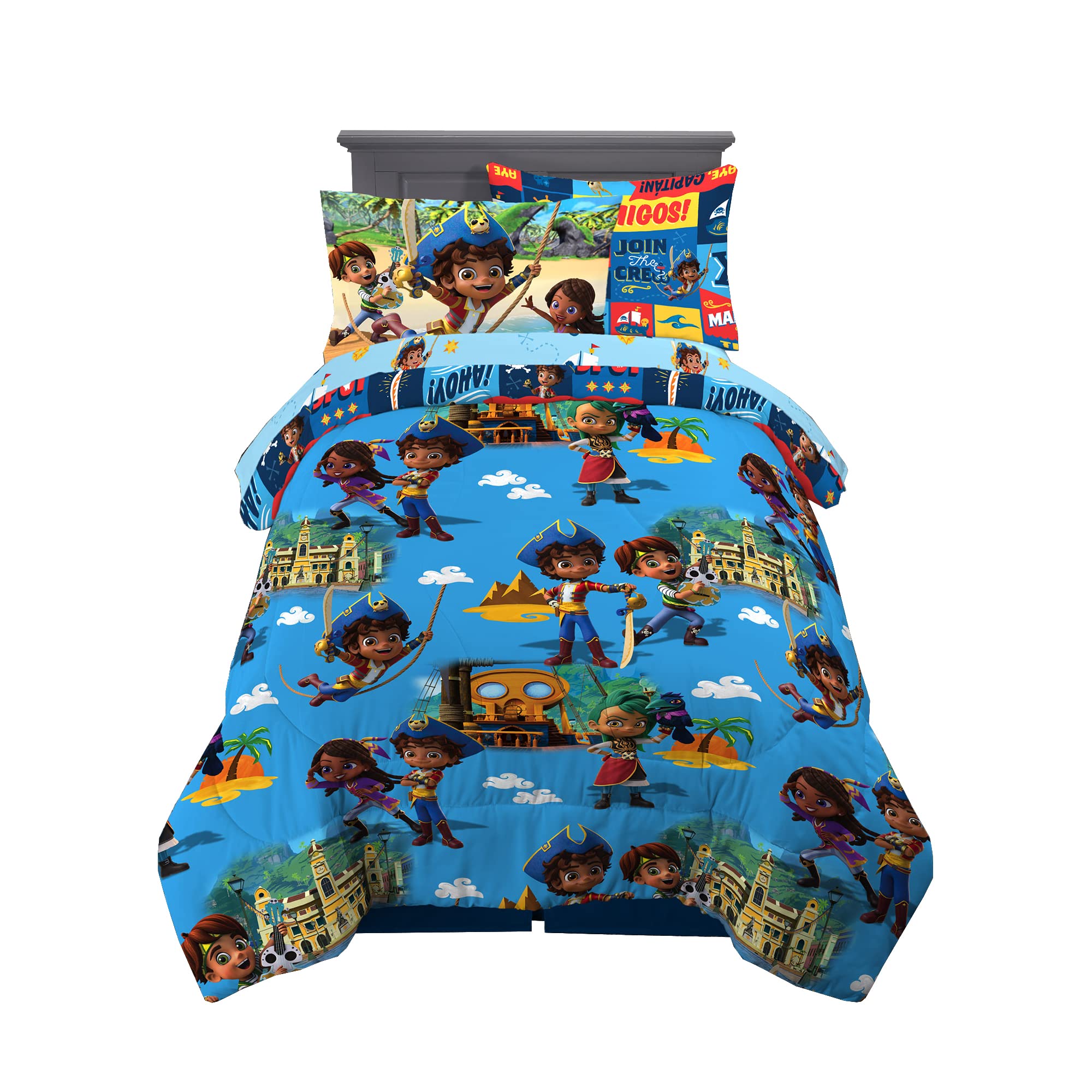 Franco Kids Bedding Super Soft Comforter And Sheet Set With Sham, 5 Piece Twin Size, Santiago Of The Seas