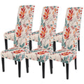Searchi Printed Dining Room Chair Covers Set Of 6, Stretch Kitchen Chair Covers Washable Parsons Chair Slipcover Removable Dining Chair Protectors For Hotel,Ceremony(Floral Pattern1)